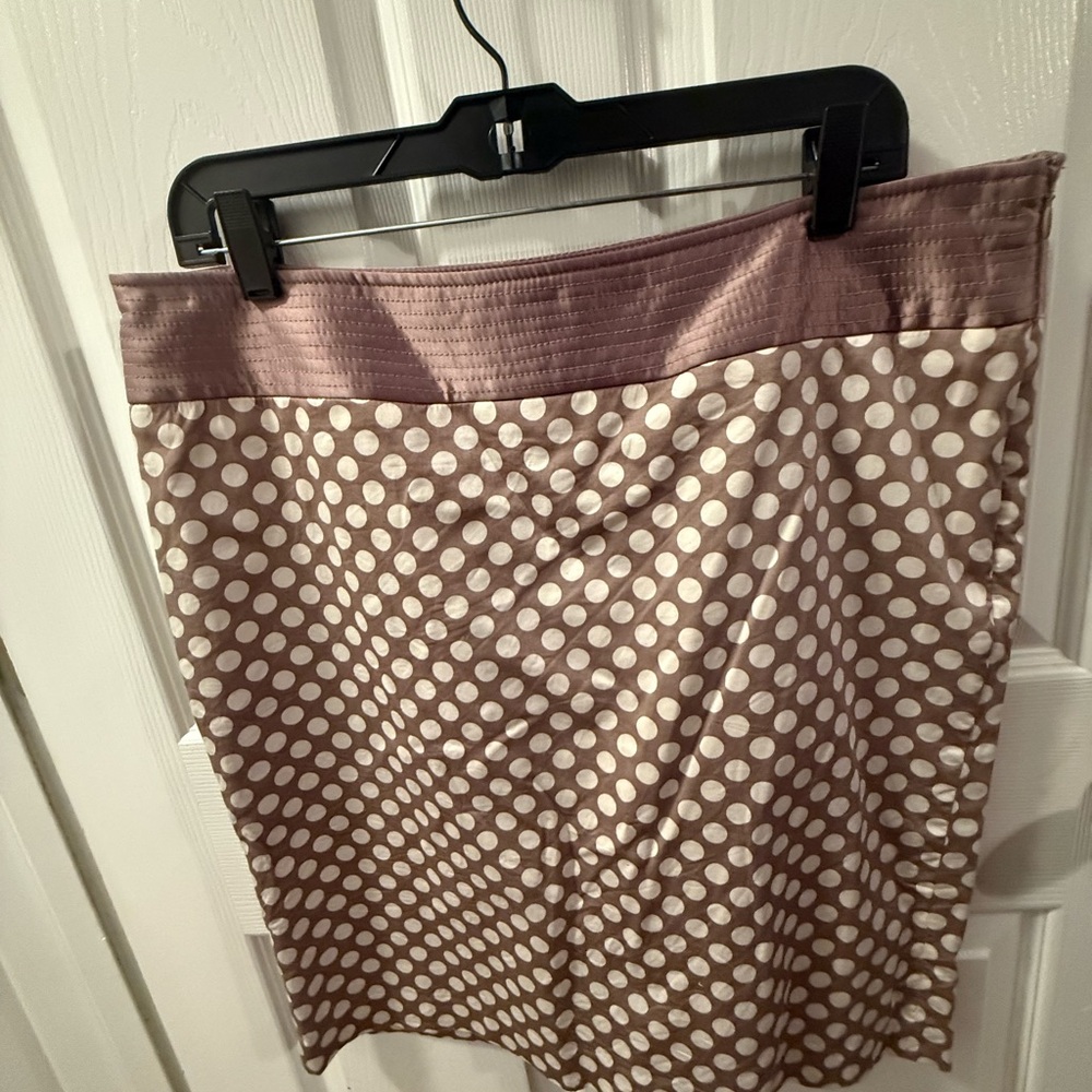 The Limited Mauve Polka Dot Pencil Skirt